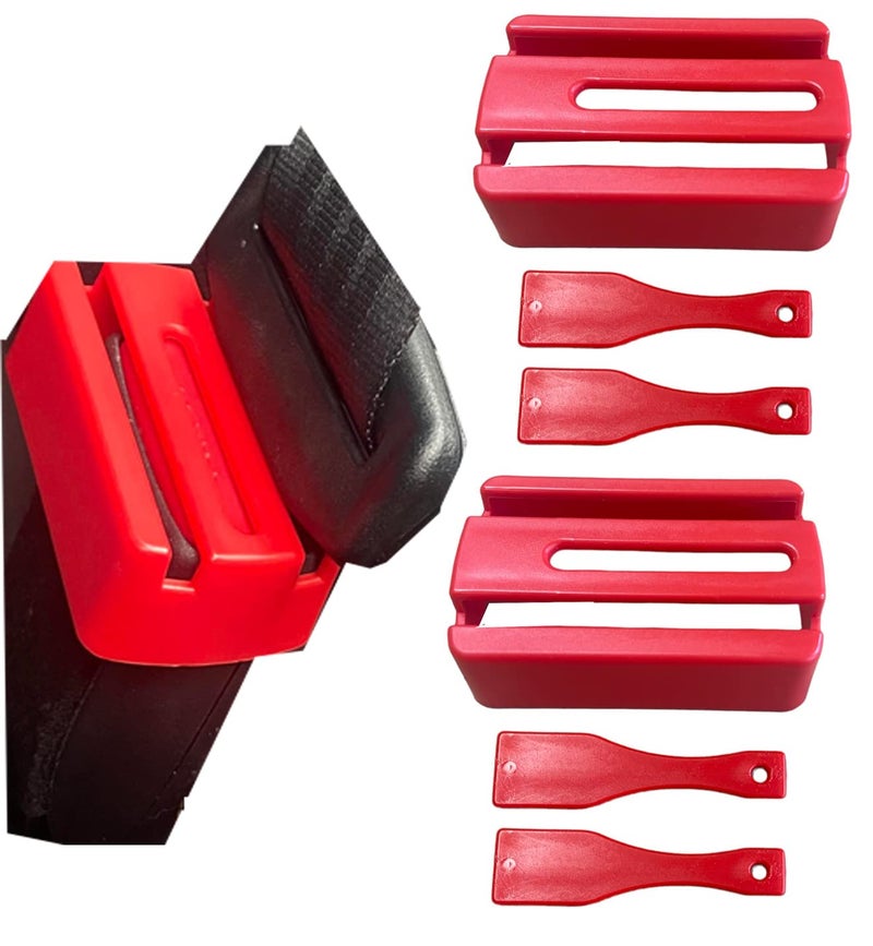 HowseHold Seat Belt Buckle Guard Cover 2 Pack & 4 Release Keys | Universal Fit  Prevents Kids & Disabled Passengers Unbuckling Seat Belts (2x Red Buckle Guards) Sea Belt Lock - Image 1
